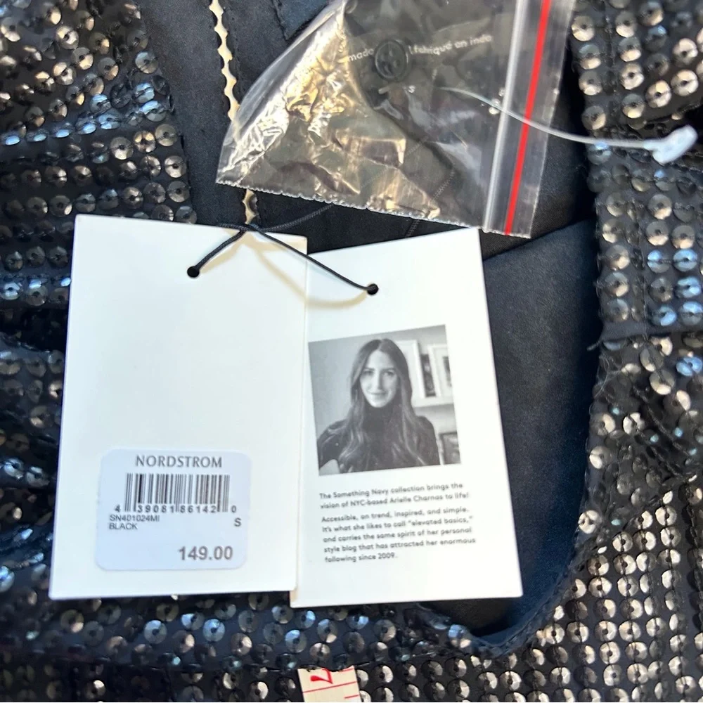 Something Navy Sequin Black Mini Dress - Picture 4 of 16